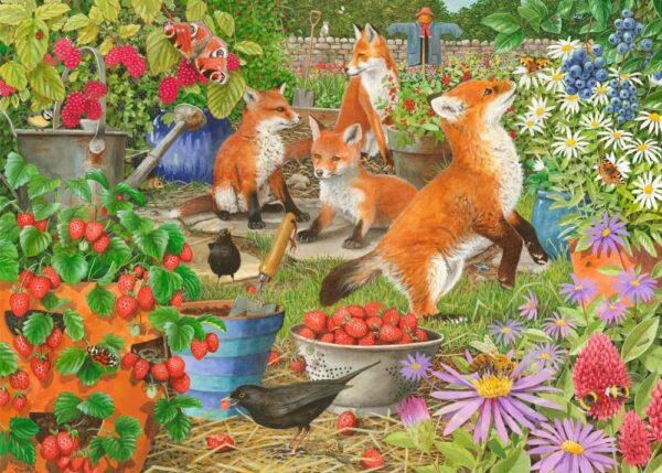 Holdson - Garden Visitors, Foxes in the Veggie Patch 1000 Piece Puzzle