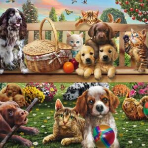 Schmidt - A Garden Picnic for Dogs & Cats 200 Piece Puzzle