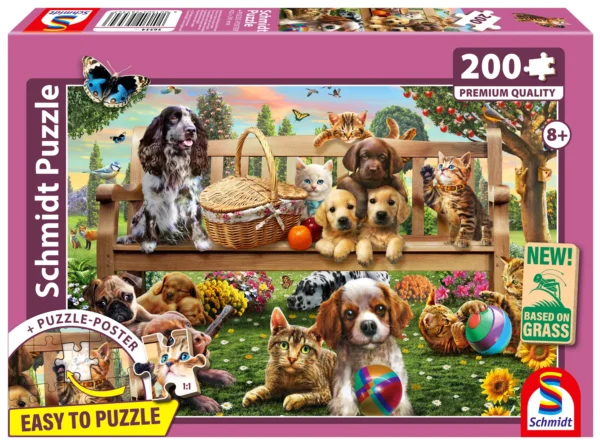 Schmidt - A Garden Picnic for Dogs & Cats 200 Piece Puzzle - Image 2