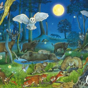 Schmidt - Animals in a Night-Time Forest 100 Piece Puzzle