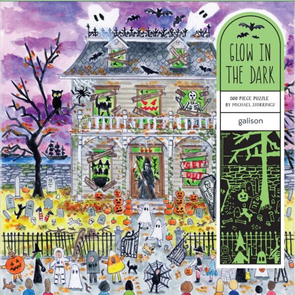 Galison - Michael Storrings - Haunted House Glow in the Dark 500 Piece Puzzle