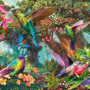 Schmidt - Hummingbirds in a Burst of Colour 1000 Piece Puzzle