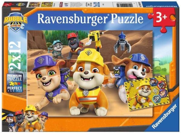 Ravensburger - Rubble & Crew, Team in Action 2 X 12 Piece Puzzle