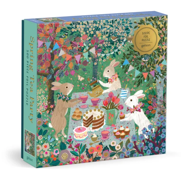 Galison - Spring Tea Party 500 Piece Foil Puzzle - Image 2