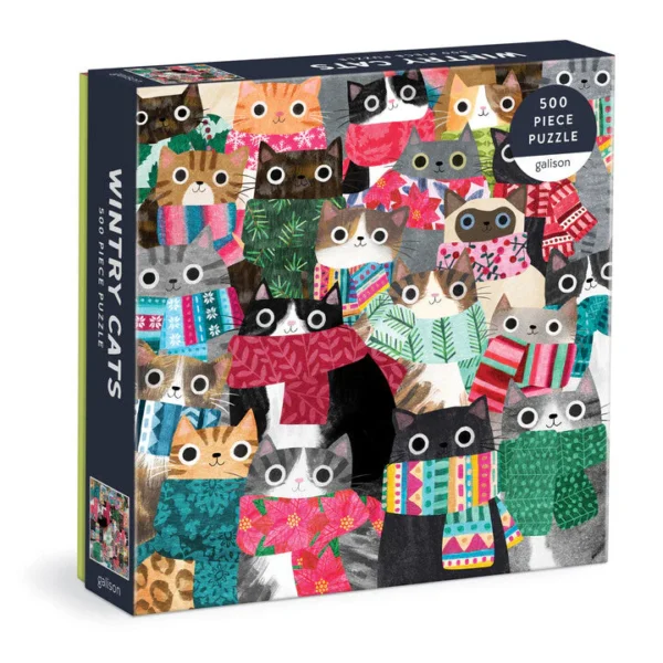 Galison - Wintry Cats 500 Piece Puzzle - Image 2
