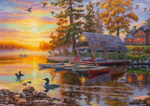 Schmidt - Boathouse with Canoes 1000 Piece Puzzle