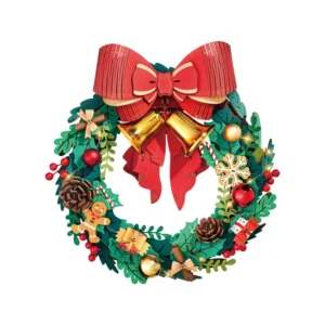 Robotime Rolife - Christmas Wreath DIY 3D Wooden Puzzle Creation Set (252 Pieces)