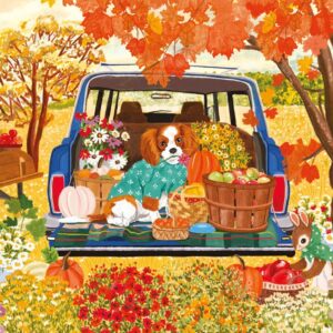 Magnolia - Dog in the Car 1000 Piece Puzzle - Shanya Bharti