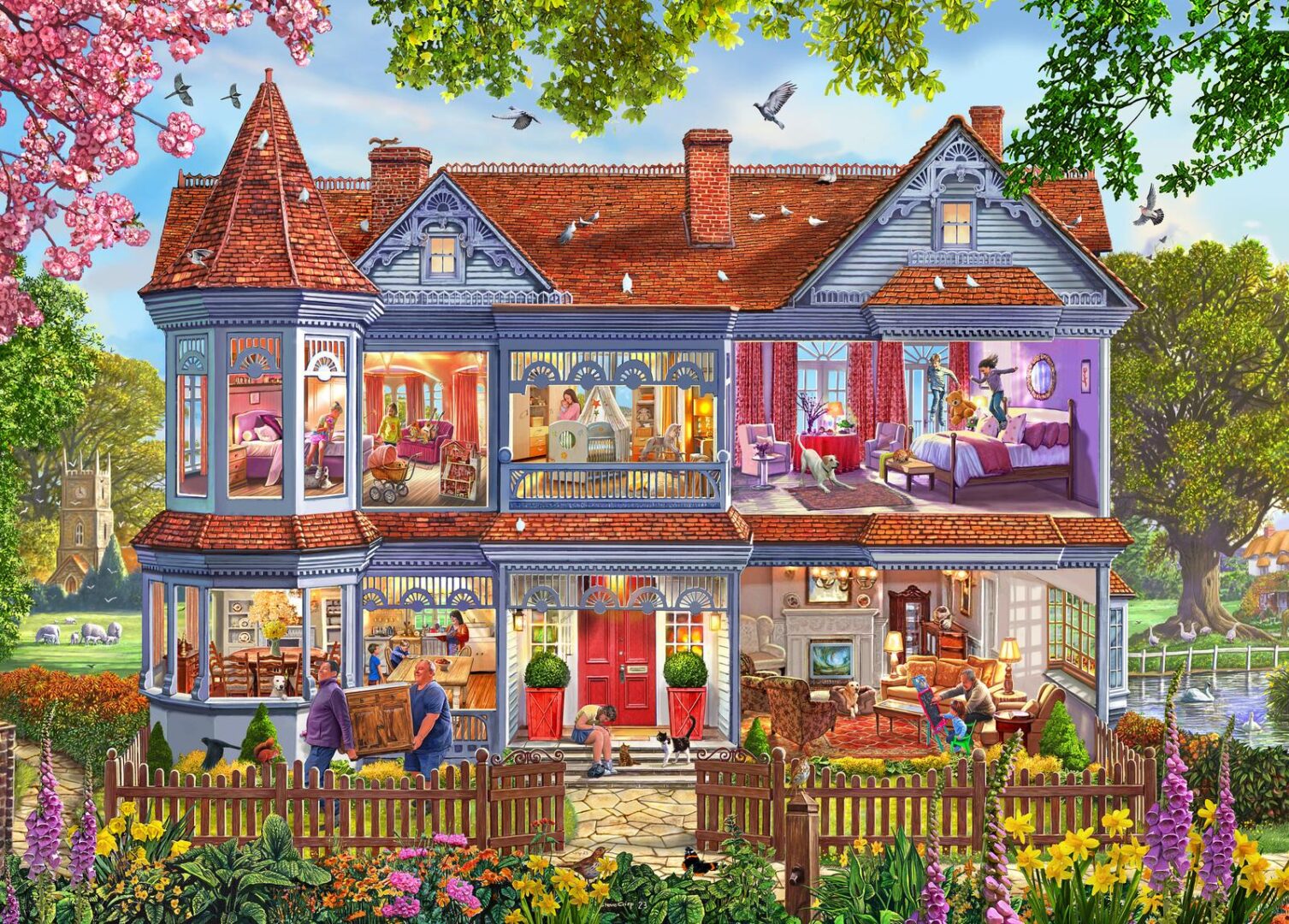 Holdson - House Antics - Spring House 500 XL Piece Puzzle
