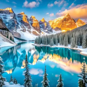 Eurographics - Lake Morraine in Winter 1000 Piece Puzzle