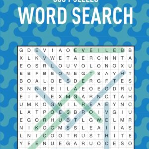 Lakes Press - 500 Puzzles Book - Word Search - Aqua & Blue Geometric