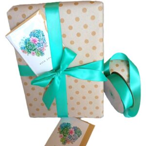 Gift Wrap Set - With Love - includes Paper, Ribbon and Small Gift Card