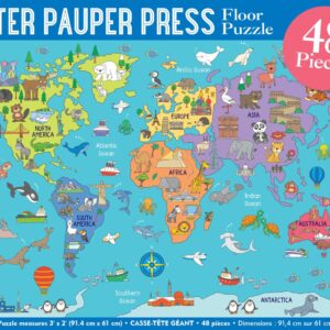 Peter Pauper Press - Floor Puzzle - World Map 48 Piece