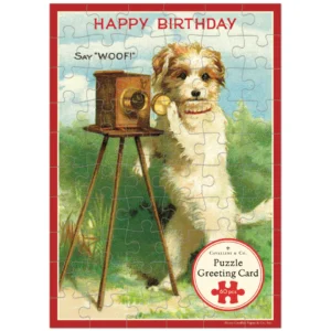 Cavallini - Puzzle Greeting Card - Happy Birthday Dog 60 Piece & Envelope