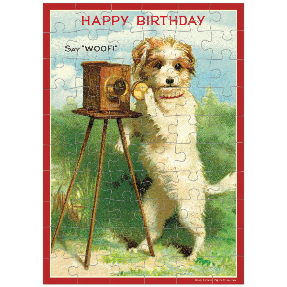 Cavallini - Puzzle Greeting Card - Happy Birthday Dog 60 Piece & Envelope - Image 3