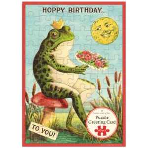 Cavallini - Puzzle Greeting Card - Happy Birthday Frog 60 Piece & Envelope