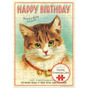Cavallini - Puzzle Greeting Card - Happy Birthday Cat 60 Piece & Envelope