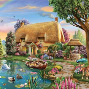 Peter Pauper Press - Lakeside Cottage (Gold Foil) 1000 Piece Puzzle