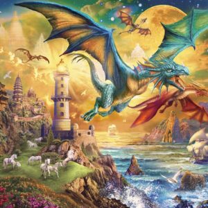 Peter Pauper Press - Land of Dragons (Gold Foil) 1000 Piece Puzzle