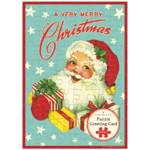 Cavallini - Puzzle Greeting Card - Christmas Santa 60 Piece & Envelope
