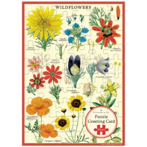 Cavallini - Puzzle Greeting Card - Wildflowers 60 Piece & Envelope
