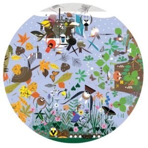 Pomegranate - Charley Harper - Seasons Circular 1000 Piece Puzzle