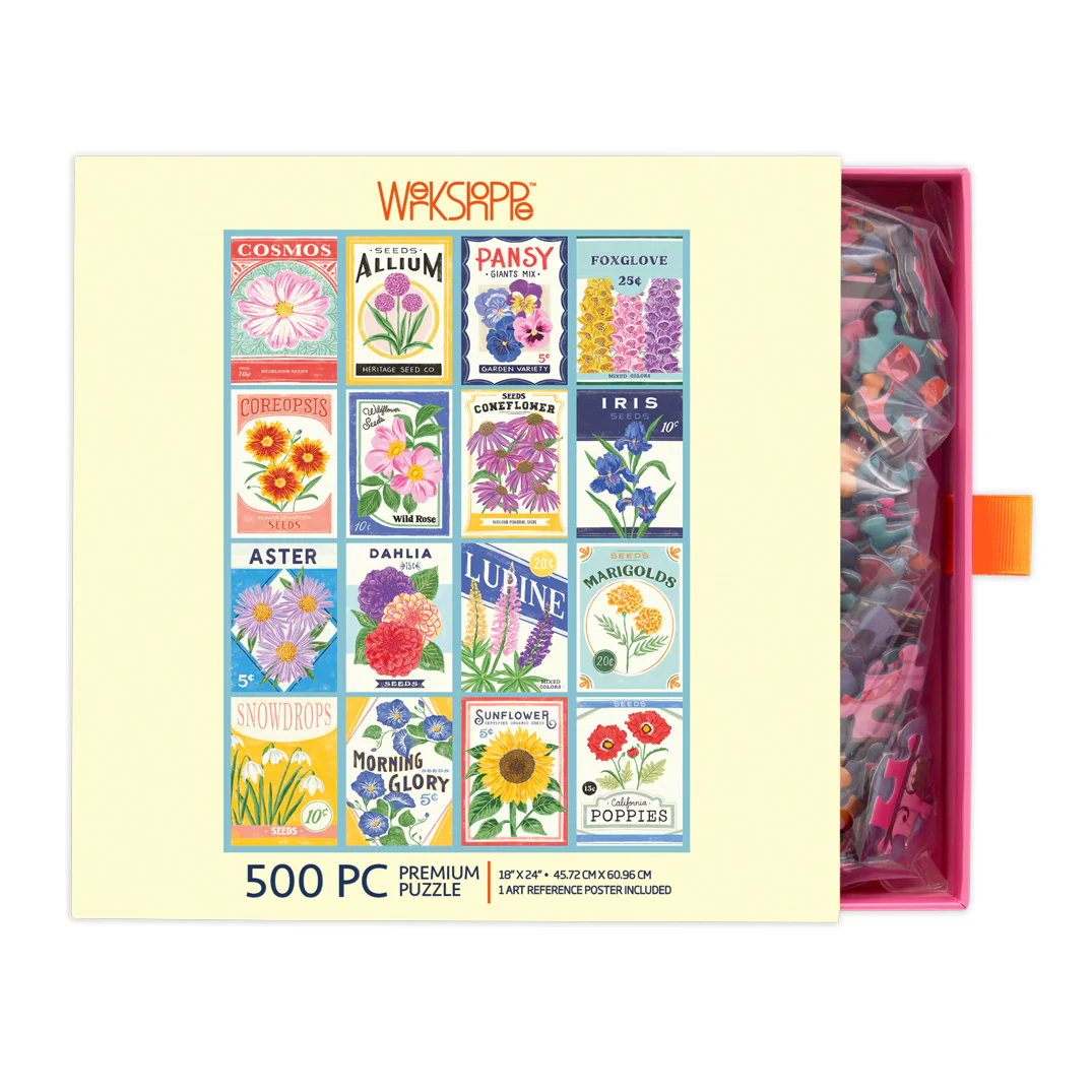 Werkshoppe - Seed Packets 500 Piece Puzzle - Slip Box - Image 2