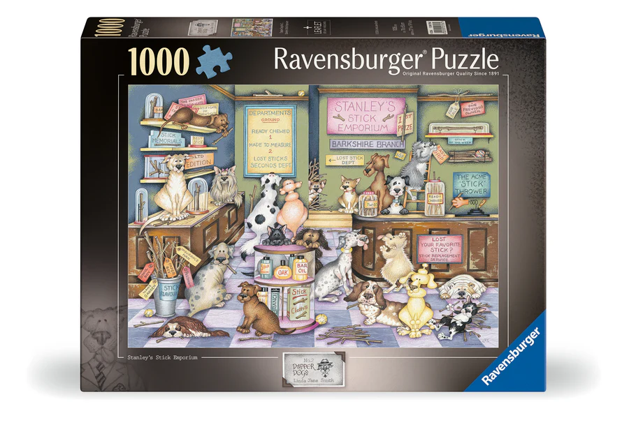 Ravensburger - Dapper Dogs No 2 - Stanley's Stick Emporium 1000 Piece Puzzle - Image 2
