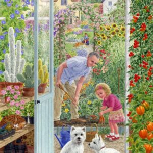 Holdson - Out the Back Door - Veggie Garden Yorkies 500XL Piece Puzzle
