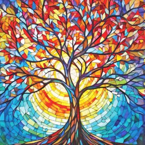 Peter Pauper Press - Stained Glass Tree of Life (Iridescent Highlights) 1000 Piece Puzzle
