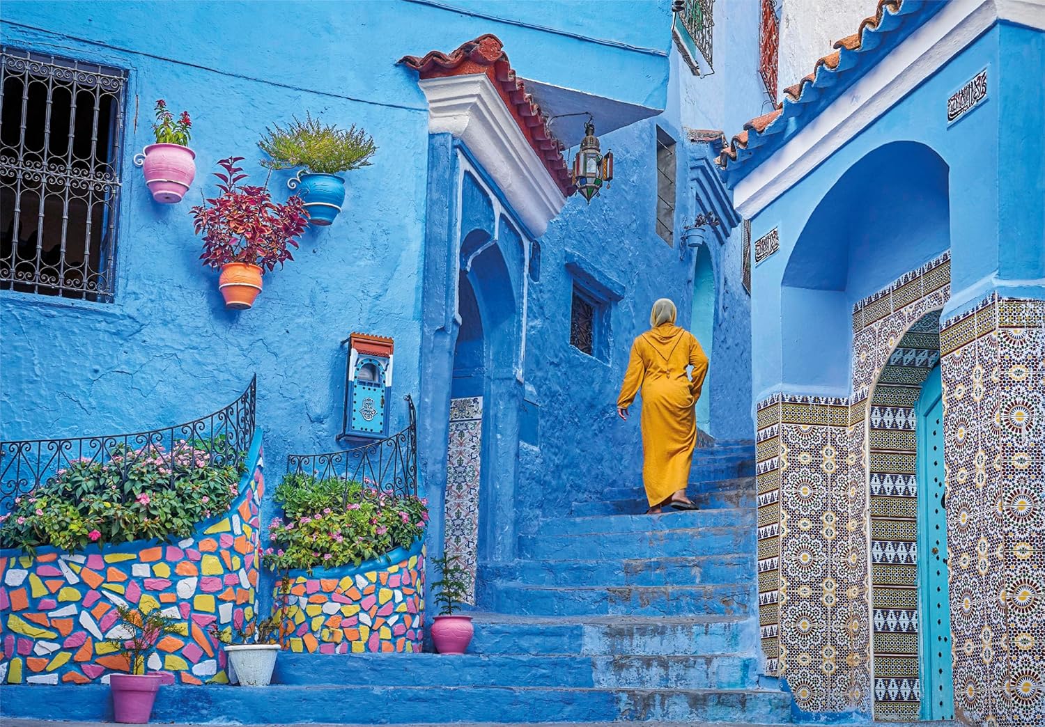 Clementoni - Blue Street of Chefchaouen 500 Piece Puzzle