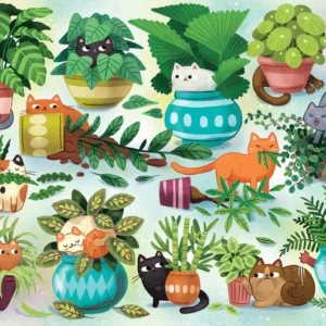 Cobble Hill - Cats vs. Plants 500 Larger Piece Puzzle