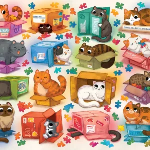 Cobble Hill - Cats vs. Puzzles 1000 Piece Puzzle