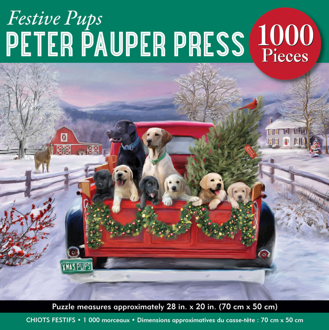Peter Pauper Press - Festive Pups 1000 Piece Puzzle - Image 2