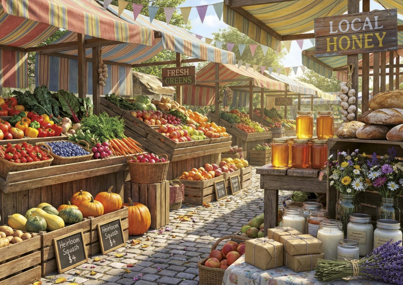 Educa - Sunny Farms Market 500 XL Piece Puzzle