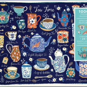 Galison - Tea Time 1000 Piece Puzzle with 20 Shaped Pieces