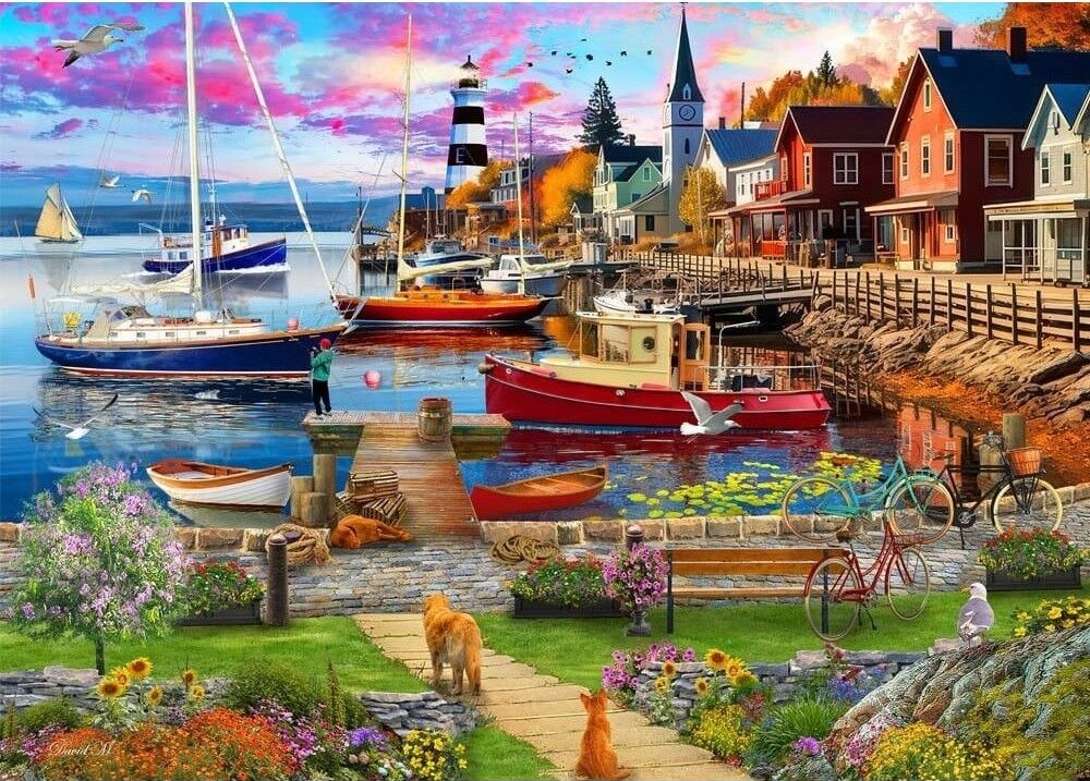 Holdson - Seas the Day - Boat Harbour 1000 Piece Puzzle