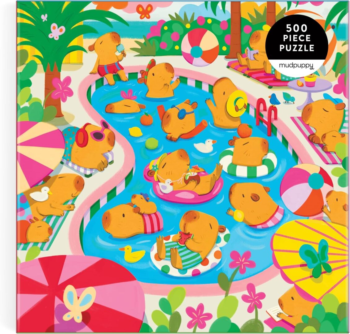 Mudpuppy - Capybara Pool Day 500 Piece Puzzle