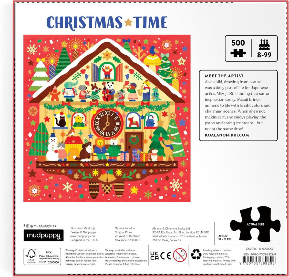Mudpuppy - Christmas Time FOIL 500 Piece Puzzle - Image 3