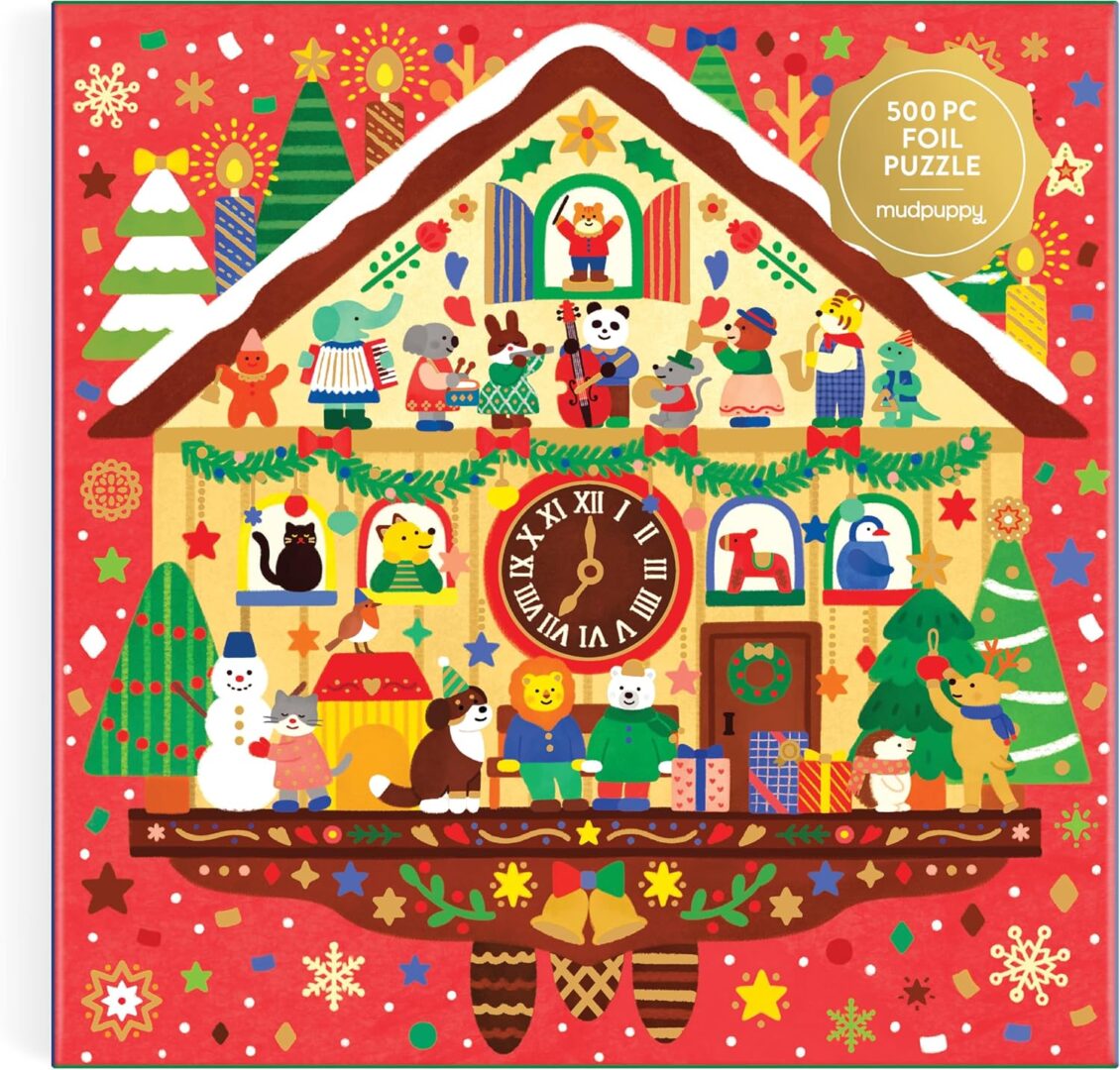 Mudpuppy - Christmas Time FOIL 500 Piece Puzzle