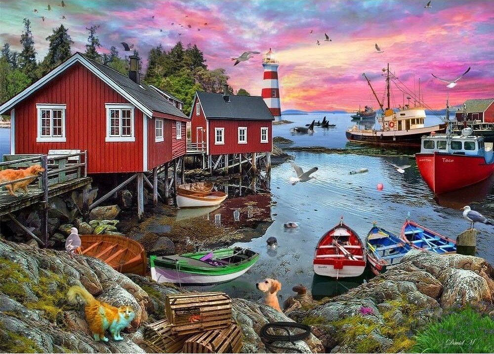 Holdson - Seas the Day - Fisherman's Cove 1000 Piece Puzzle