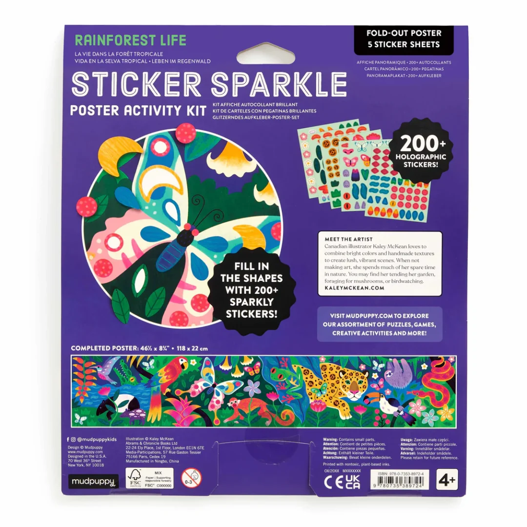 Mudpuppy - Rainforest Life Sticker Sparkle Poster Activity Kit - Image 2