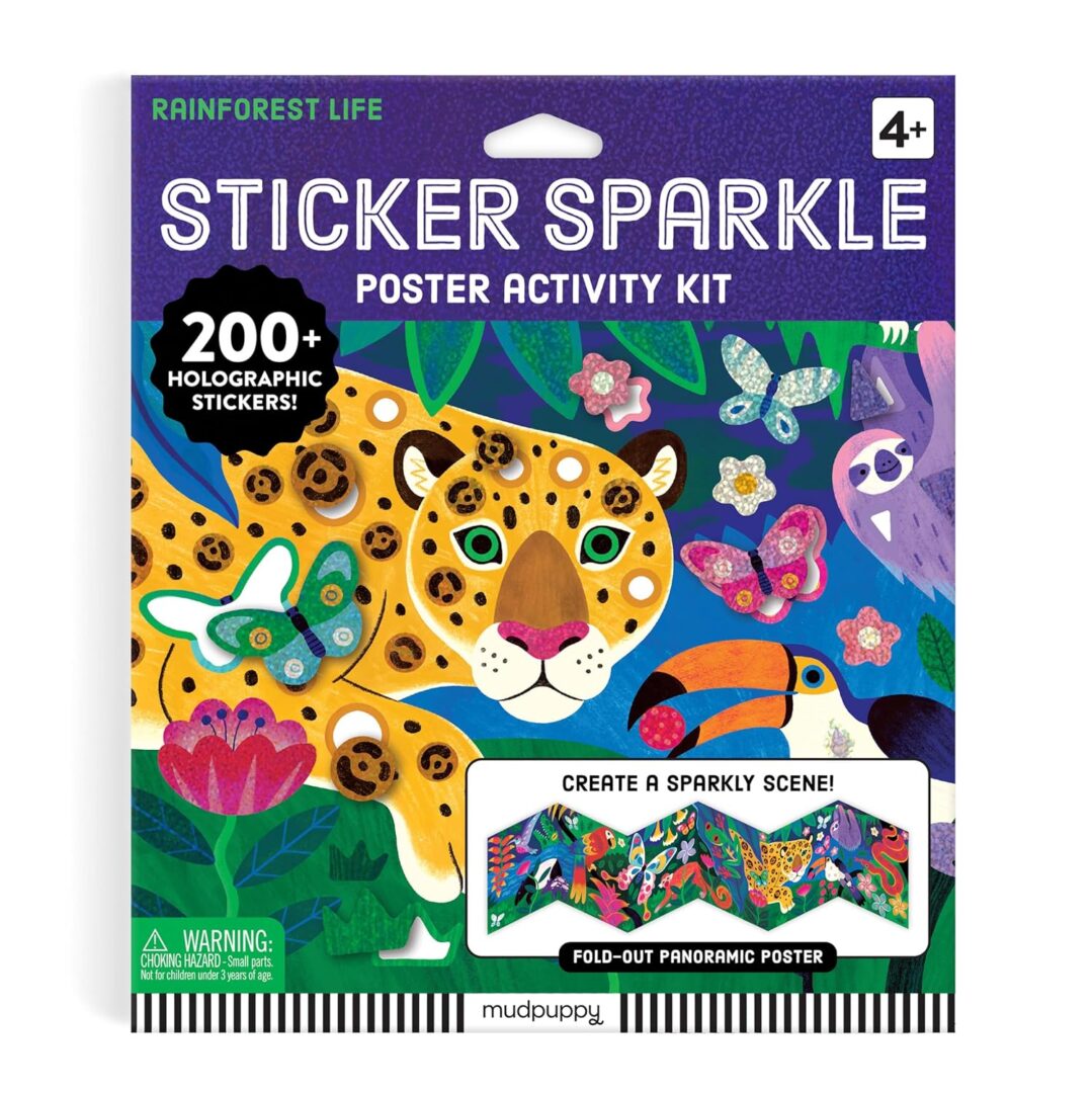 Mudpuppy - Rainforest Life Sticker Sparkle Poster Activity Kit