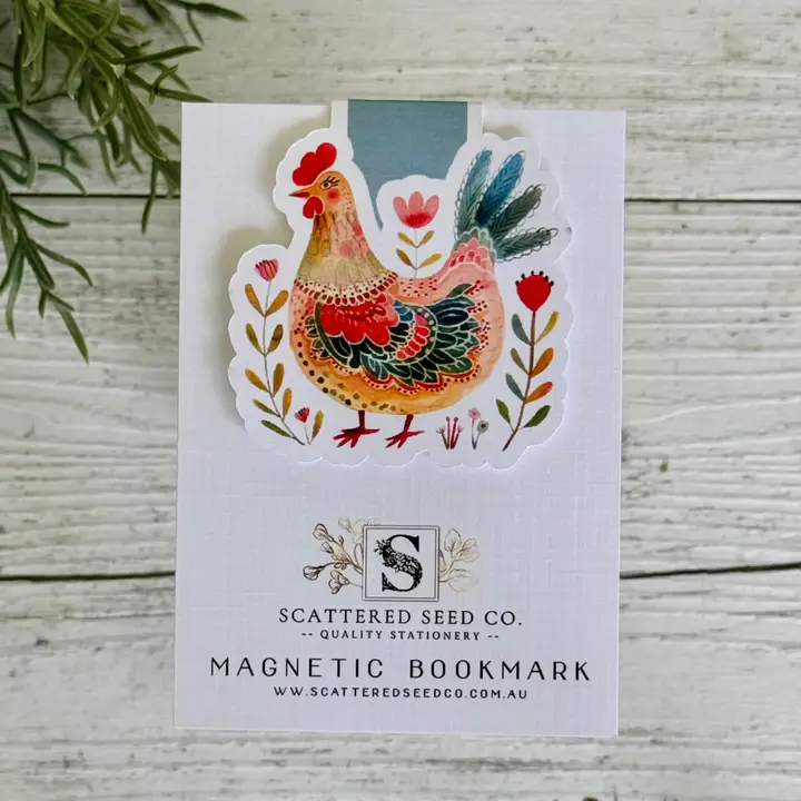 Magnetic Bookmarks - Folk Art Chicken - 4 Designs - Image 5