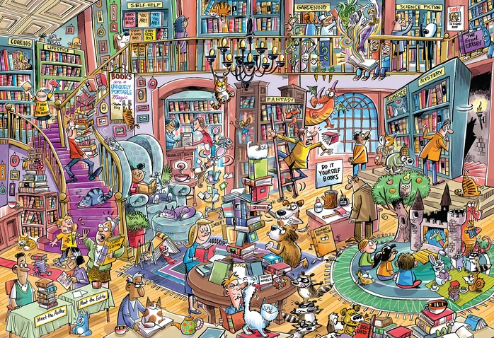 Cobble Hill - Bookshop Bedlam 100 Piece Puzzle - Image 2