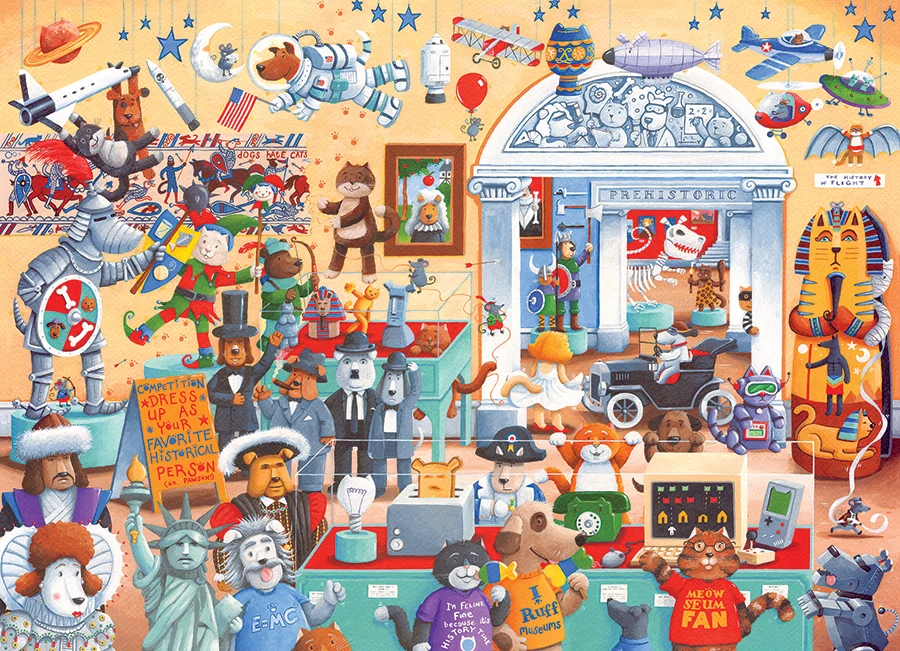 Cobble Hill - Cats and Dogs Museum 350 Piece Family Puzzle