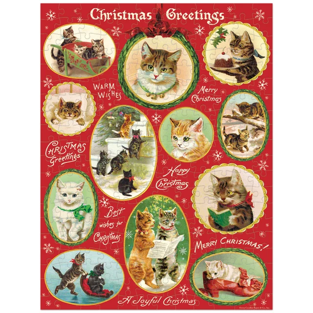 Cavallini & Co - Christmas Cats Mini Puzzle 240 Piece - Image 2