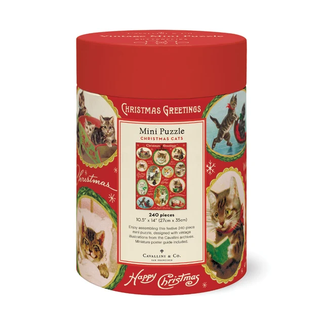 Cavallini & Co - Christmas Cats Mini Puzzle 240 Piece - Image 3