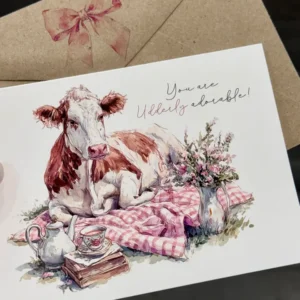 Greeting Card - Cow Picnic - You are Udderly Adorable