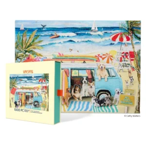 WerkShoppe - Doggie Surf School 1000 Piece Puzzle - Slip Box